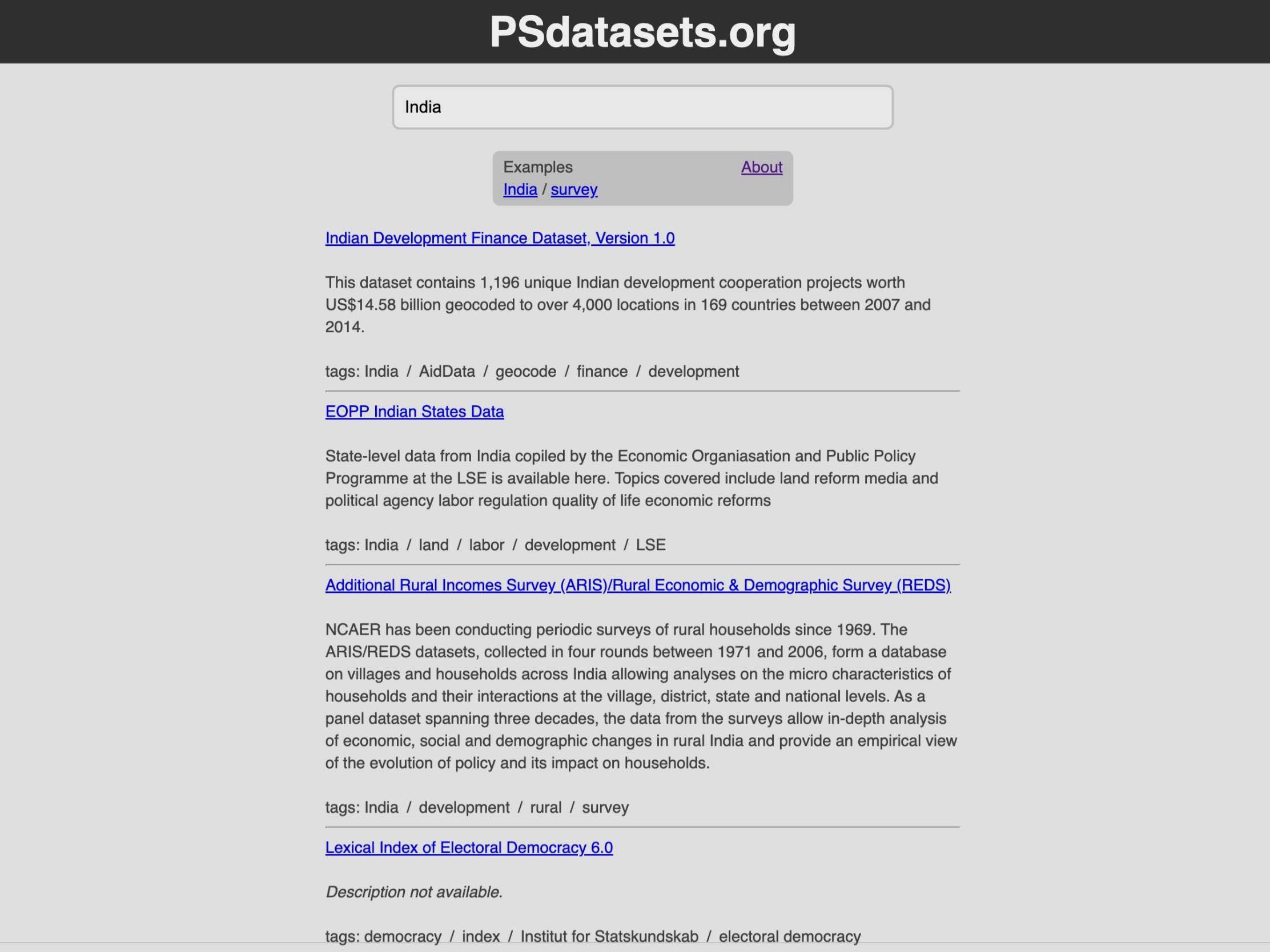 PSdatasets.org preview